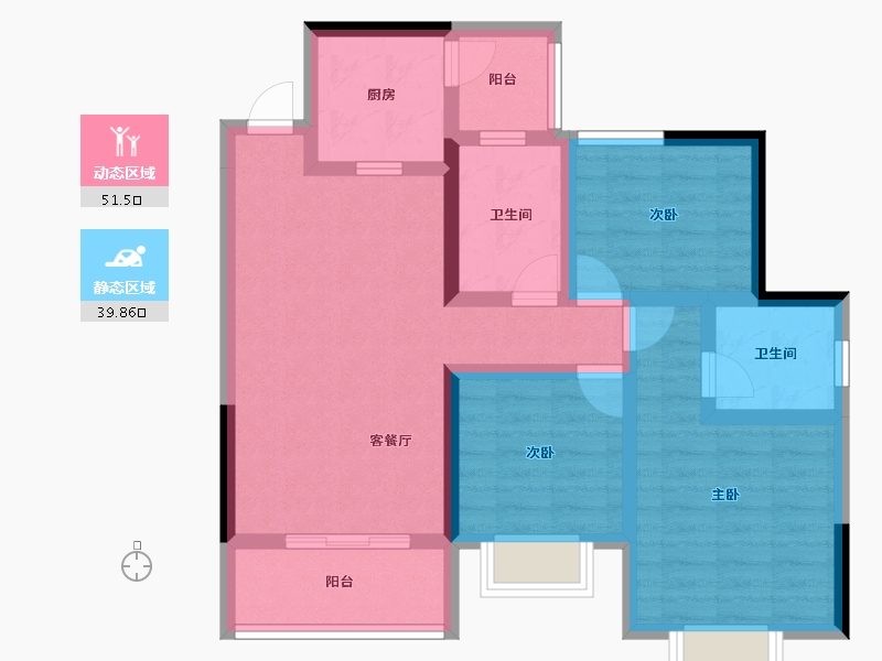 四川省-南充市-恒大华府-79.56-户型库-动静分区