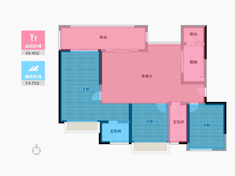 四川省-宜宾市-​华侨城三江口CBD-111.44-户型库-动静分区