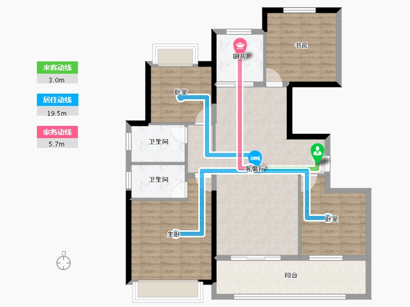 江苏省-盐城市-​中海华樾-107.20-户型库-动静线