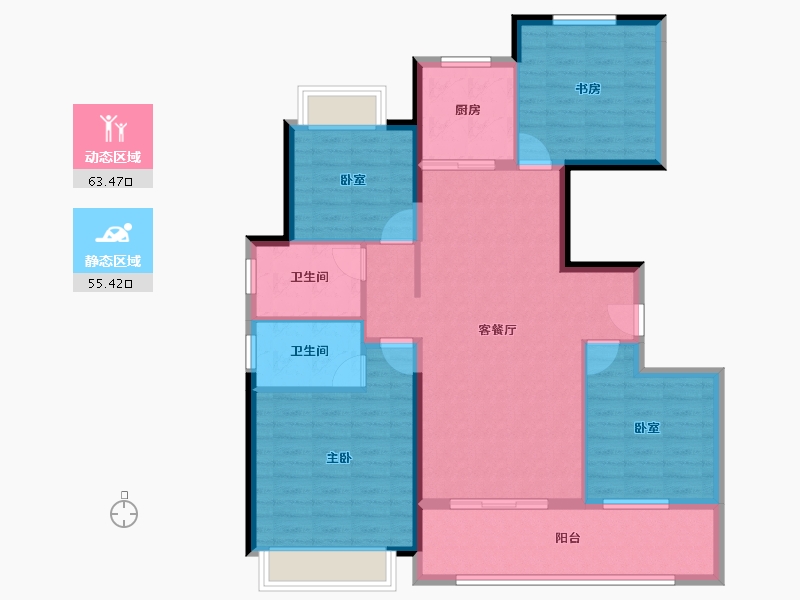 江苏省-盐城市-​中海华樾-107.20-户型库-动静分区