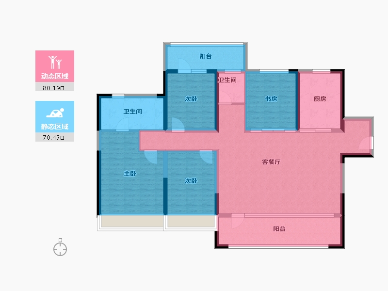 青海省-西宁市-中房·东方云舒-135.15-户型库-动静分区