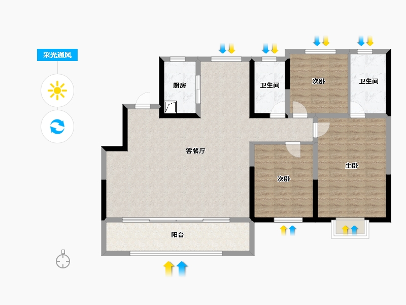 山东省-菏泽市-长安府长安中心-119.20-户型库-采光通风