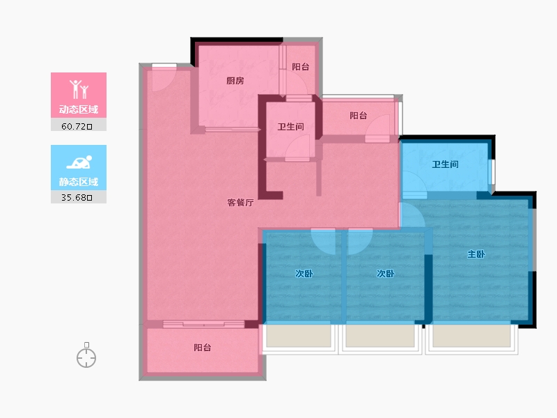 广东省-惠州市-灿邦珑廷观邸-85.01-户型库-动静分区