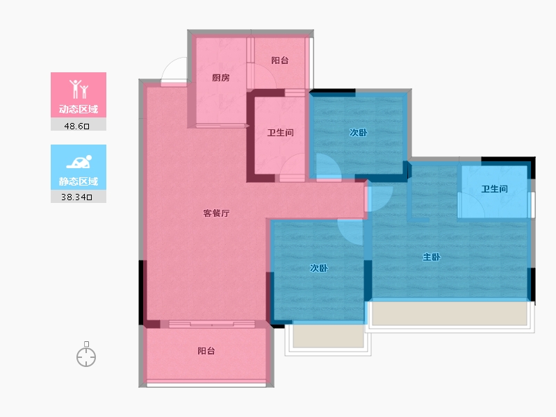 四川省-内江市-西城首座-76.37-户型库-动静分区