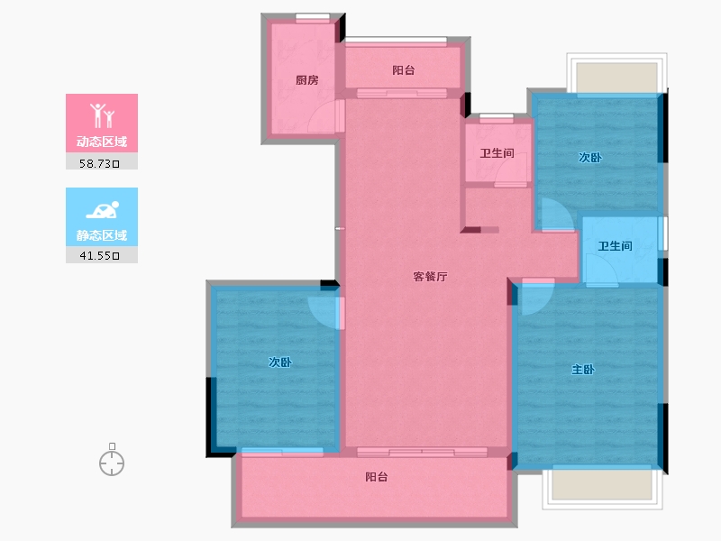 江西省-宜春市-明珠壹号-90.37-户型库-动静分区