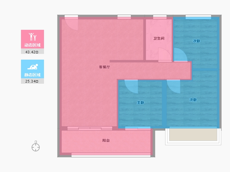 江苏省-南京市-都会诚品-65.00-户型库-动静分区