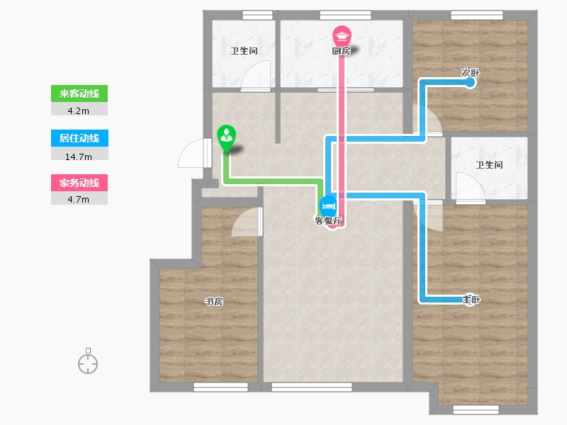 辽宁省-葫芦岛市-富都山海间-82.61-户型库-动静线