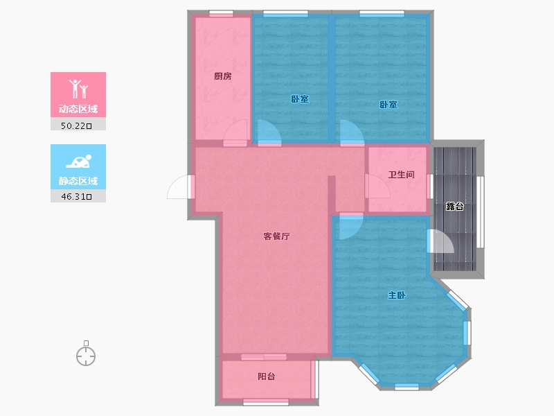 辽宁省-葫芦岛市-中央国际城-92.39-户型库-动静分区