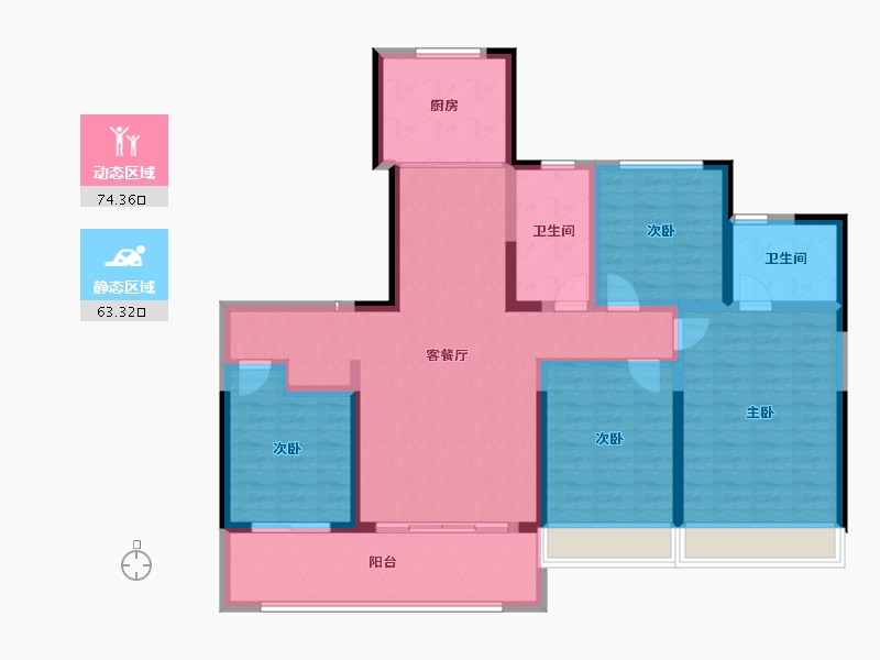 山东省-菏泽市-明丰理想城-123.48-户型库-动静分区