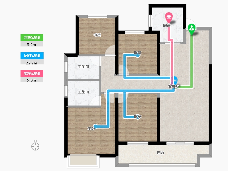 江苏省-盐城市-​中海华樾-105.54-户型库-动静线