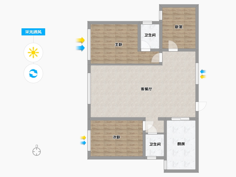 陕西省-汉中市-华建上城-102.00-户型库-采光通风