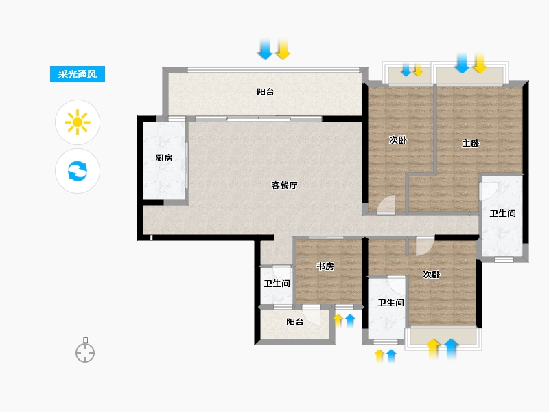 四川省-宜宾市-​华侨城三江口CBD-139.23-户型库-采光通风