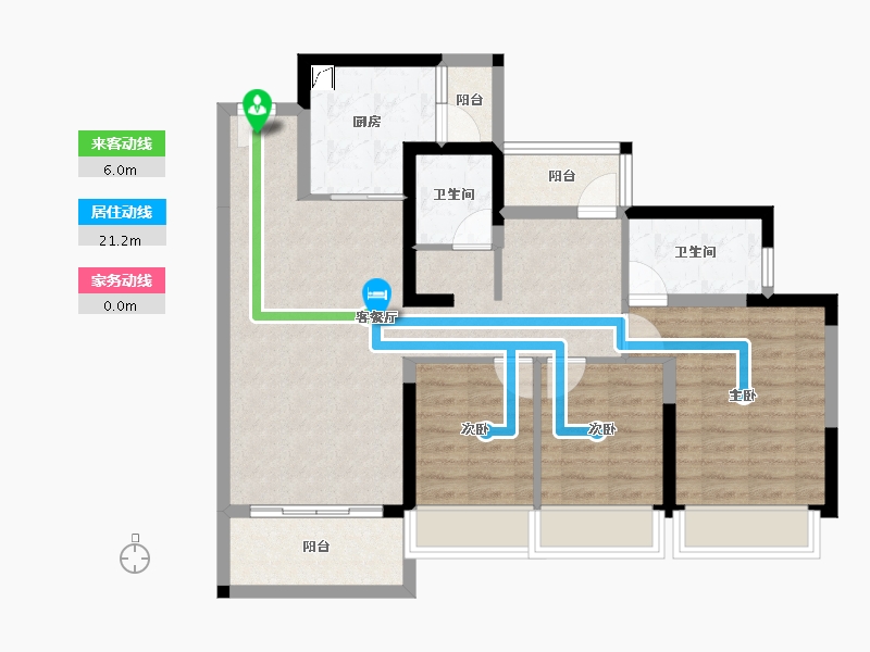 广东省-惠州市-灿邦珑廷观邸-86.89-户型库-动静线