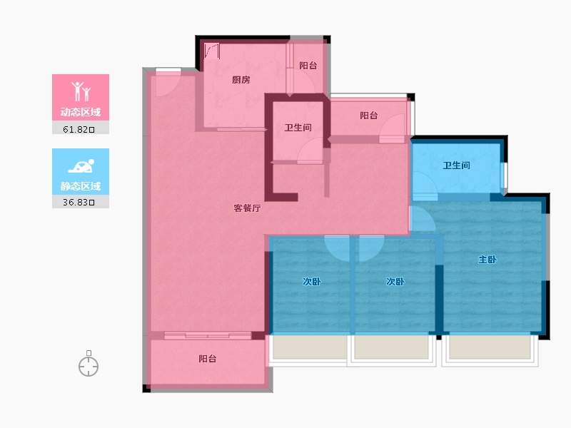 广东省-惠州市-灿邦珑廷观邸-86.89-户型库-动静分区