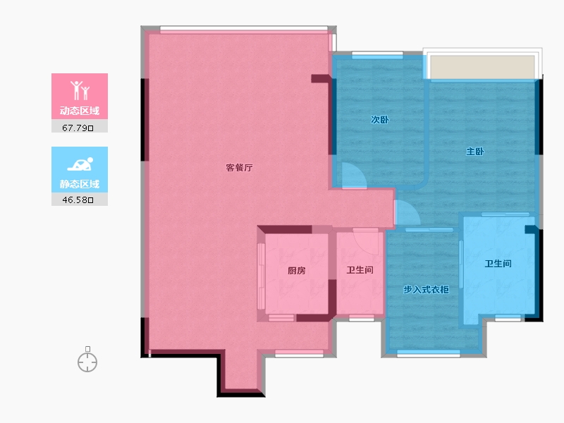 江苏省-常州市-竹林1号-109.00-户型库-动静分区