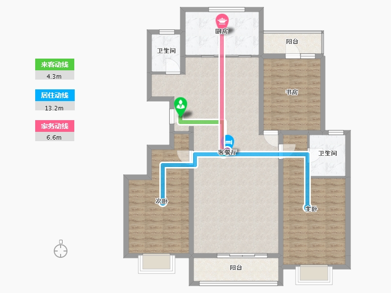 山西省-晋中市-德元府-134.02-户型库-动静线