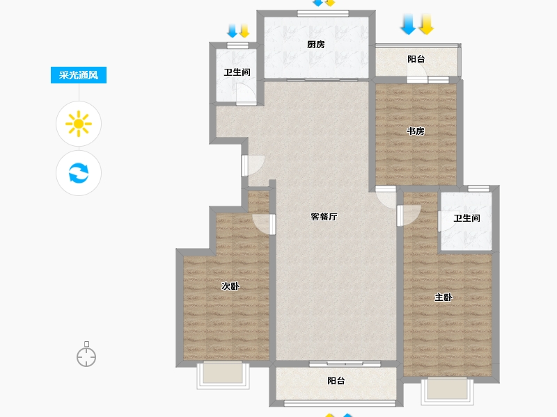 山西省-晋中市-德元府-134.02-户型库-采光通风