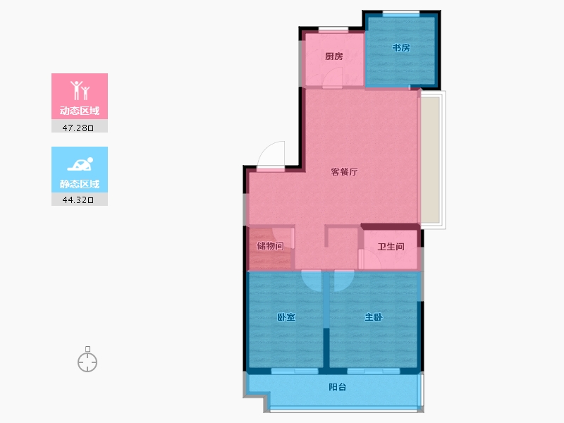 江苏省-盐城市-融创亭湖壹号公馆-82.40-户型库-动静分区