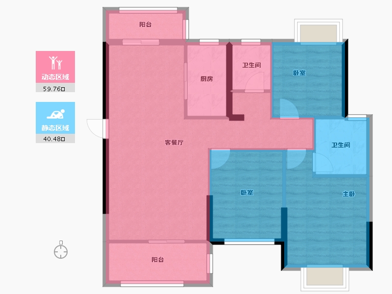 湖南省-郴州市-十九峯-90.39-户型库-动静分区