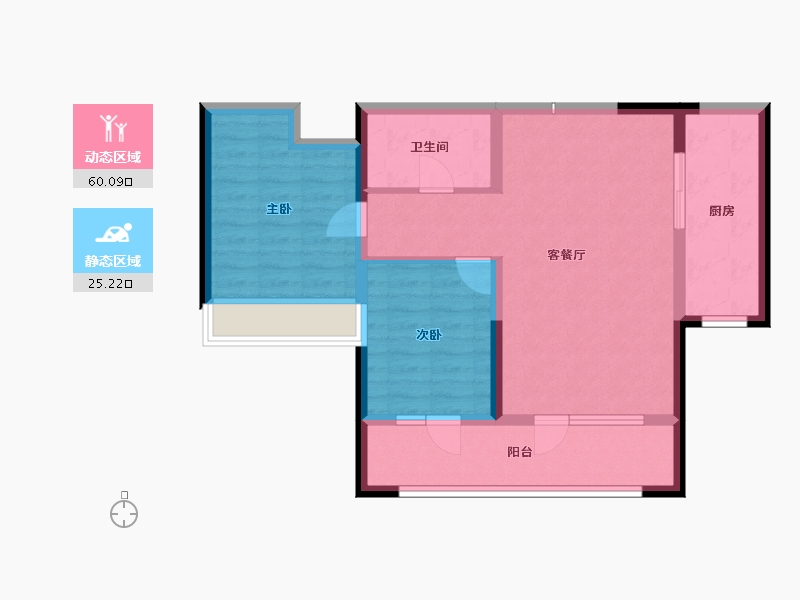 青海省-西宁市-中房·东方云舒-76.12-户型库-动静分区