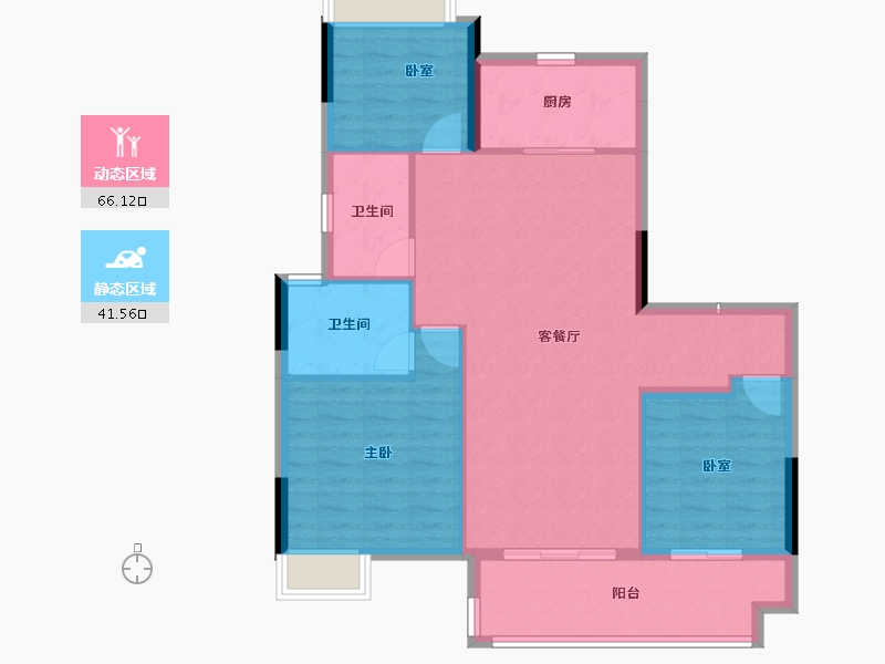 安徽省-阜阳市-旭辉双清江来-98.40-户型库-动静分区