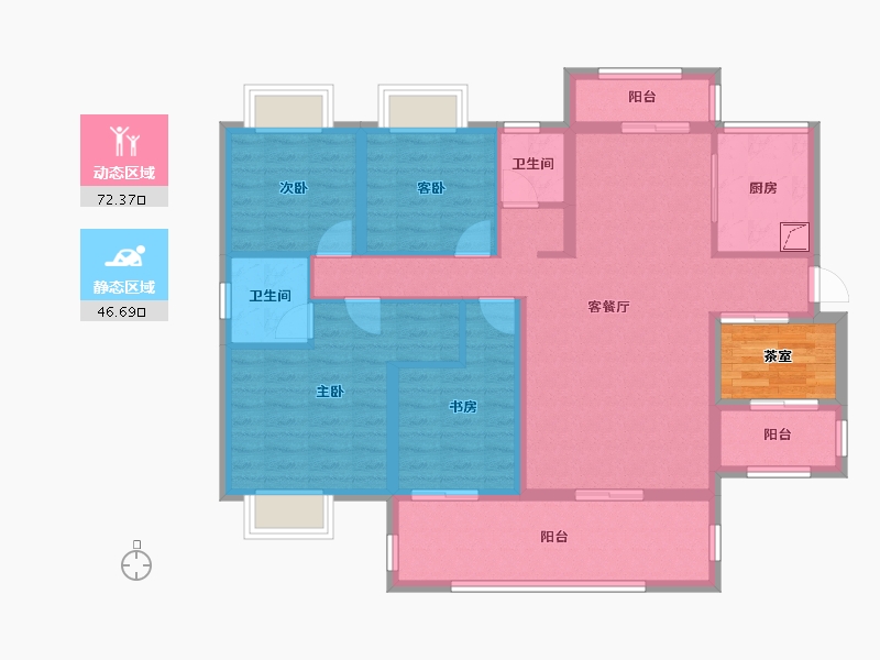 湖南省-郴州市-五岭庆园-110.40-户型库-动静分区