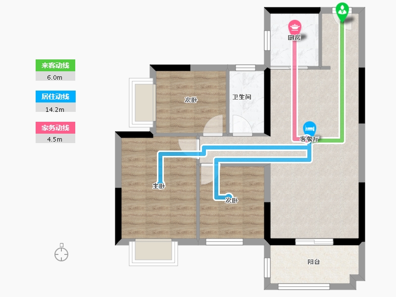 湖南省-郴州市-恒嘉月伴湾-72.03-户型库-动静线