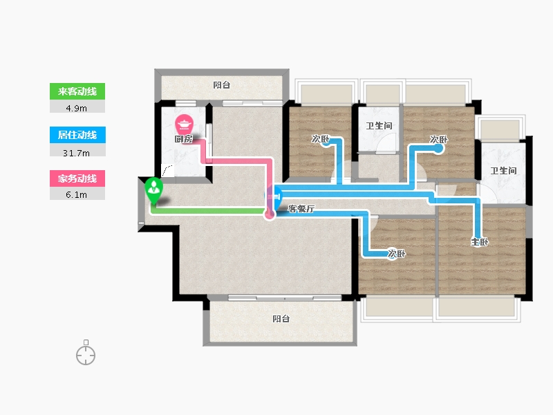 广东省-惠州市-中洲华昕府-111.31-户型库-动静线