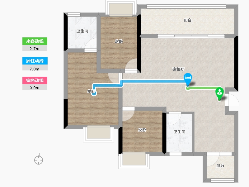 四川省-南充市-恒大华府-86.44-户型库-动静线