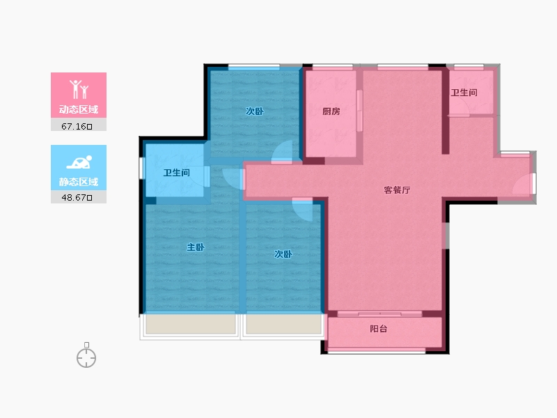 广西壮族自治区-柳州市-宝光·翡翠悦府-103.06-户型库-动静分区