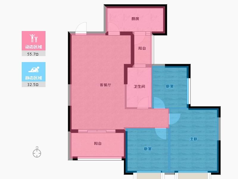 四川省-成都市-恒大御龙天峰-79.16-户型库-动静分区