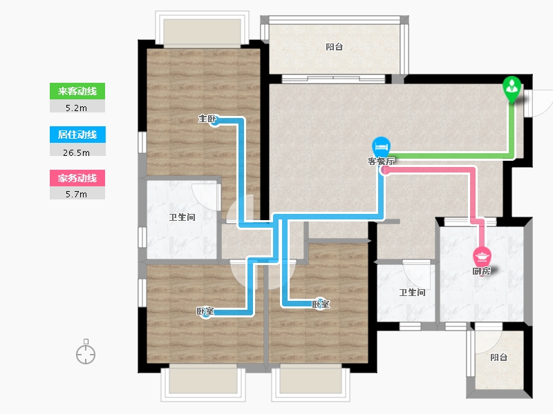 四川省-成都市-恒大御龙天峰-89.06-户型库-动静线