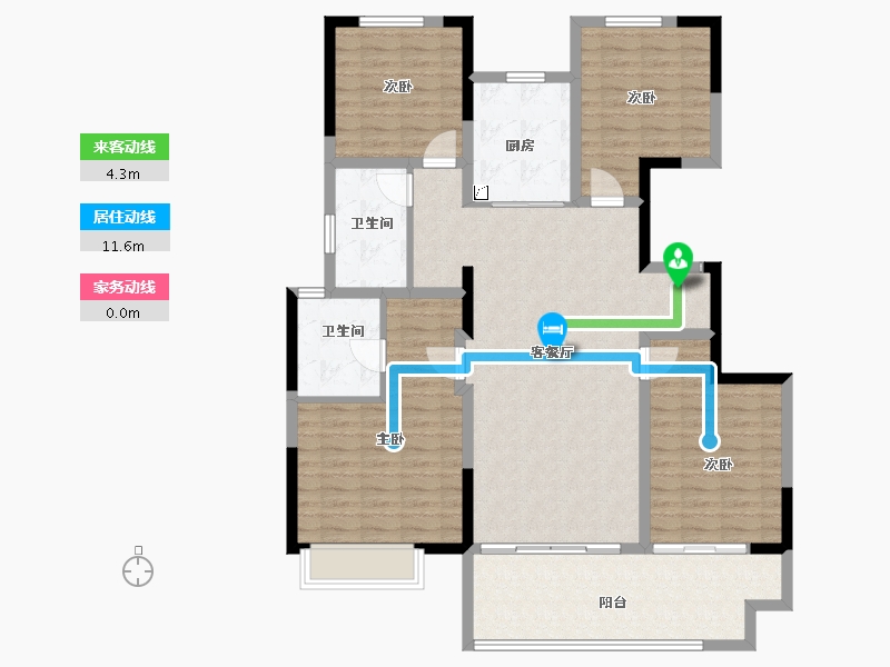 河南省-商丘市-润泓·壹号城邦-124.61-户型库-动静线