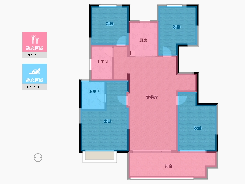 河南省-商丘市-润泓·壹号城邦-124.61-户型库-动静分区