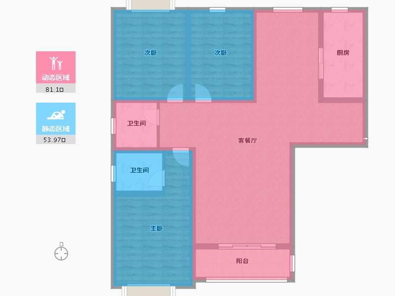 陕西省-咸阳市-嘉园华庭-121.65-户型库-动静分区