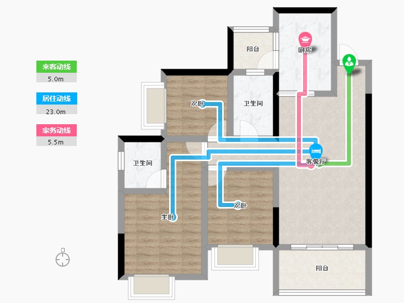 四川省-南充市-恒大华府-82.07-户型库-动静线