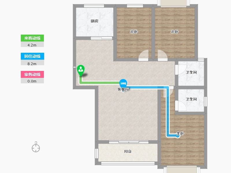 陕西省-咸阳市-嘉园华庭-101.33-户型库-动静线