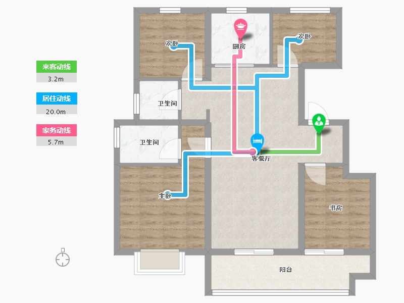 安徽省-阜阳市-华安公园1号-92.00-户型库-动静线