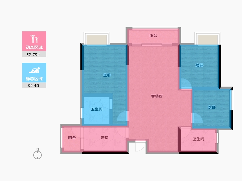 四川省-南充市-恒大华府-81.06-户型库-动静分区