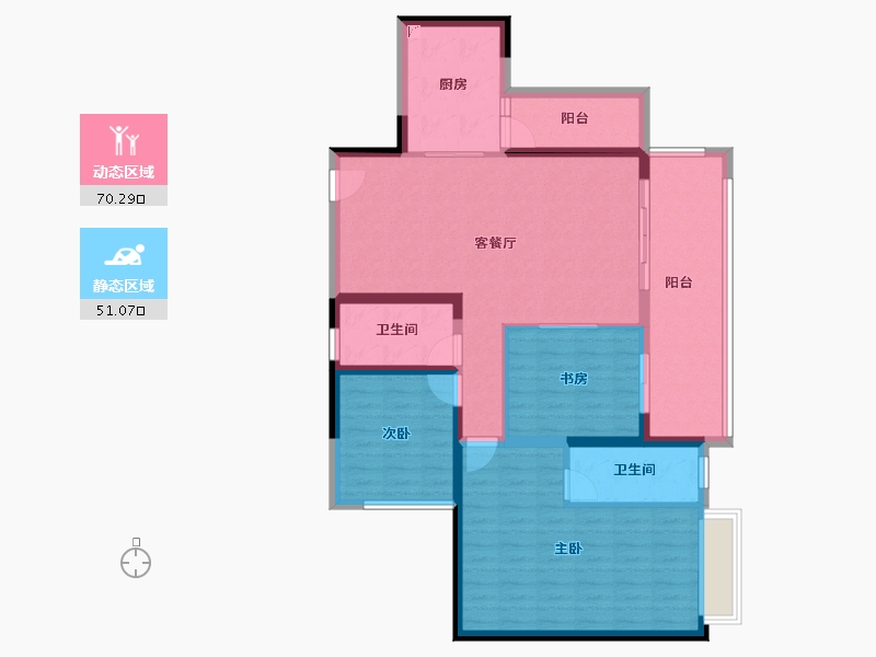 四川省-宜宾市-​华侨城三江口CBD-108.95-户型库-动静分区