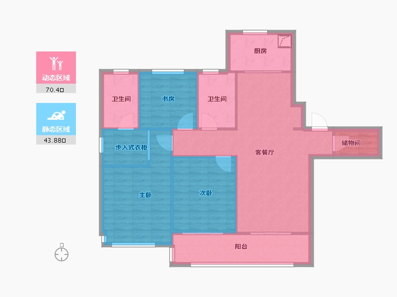 江苏省-苏州市-璞玥风华-104.00-户型库-动静分区