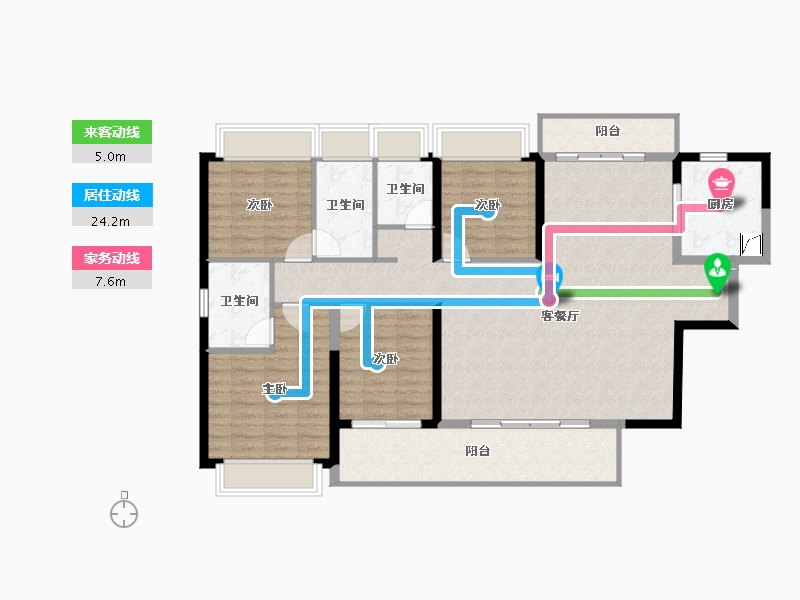 广东省-惠州市-中洲华昕府-129.62-户型库-动静线