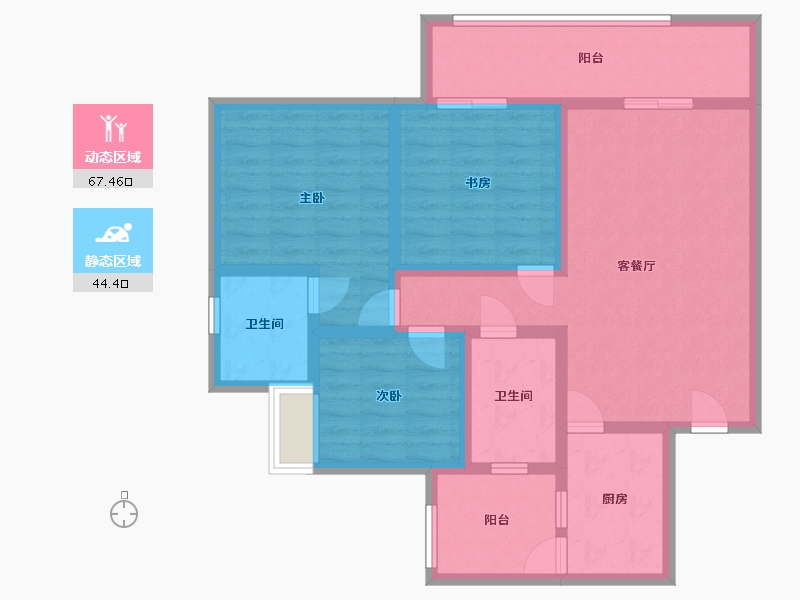 贵州省-遵义市-幸福家园-98.00-户型库-动静分区