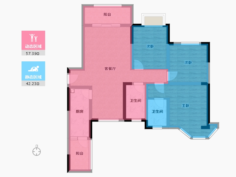 四川省-成都市-海德花园-96.50-户型库-动静分区