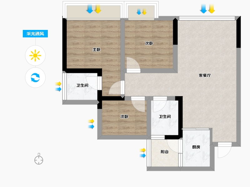 四川省-内江市-西城首座-61.11-户型库-采光通风