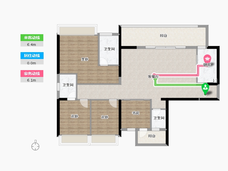 四川省-宜宾市-​华侨城三江口CBD-133.64-户型库-动静线