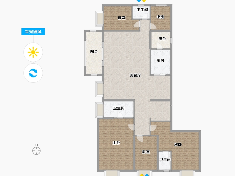 山东省-菏泽市-菏泽碧桂园-208.00-户型库-采光通风