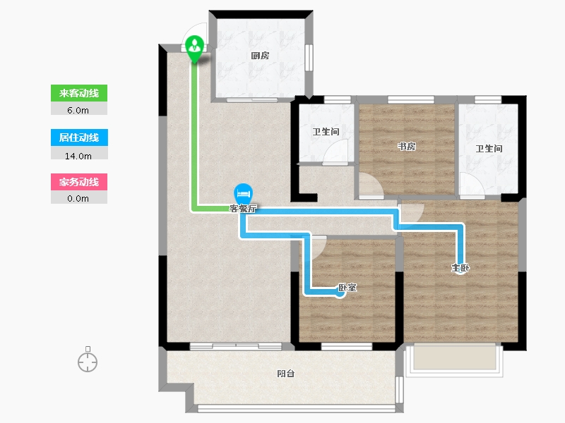 江苏省-盐城市-​碧桂园玺悦学府-98.40-户型库-动静线