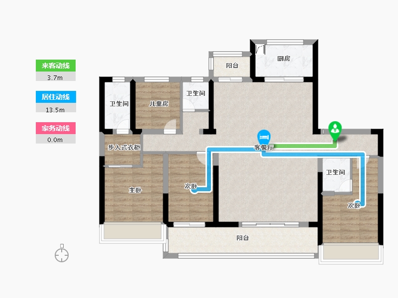 陕西省-咸阳市-日月公馆-105.39-户型库-动静线