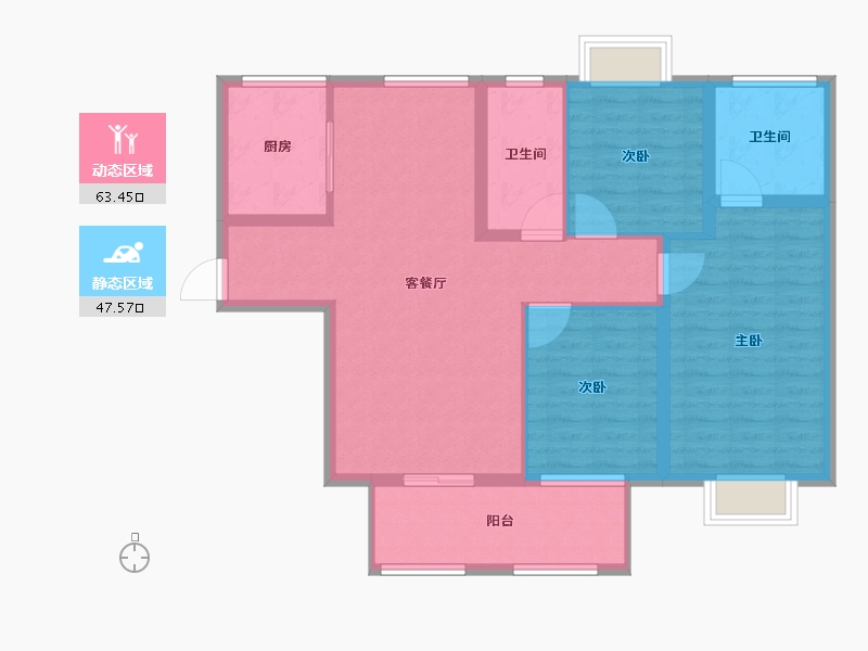 河南省-驻马店市-康桥水郡-100.01-户型库-动静分区